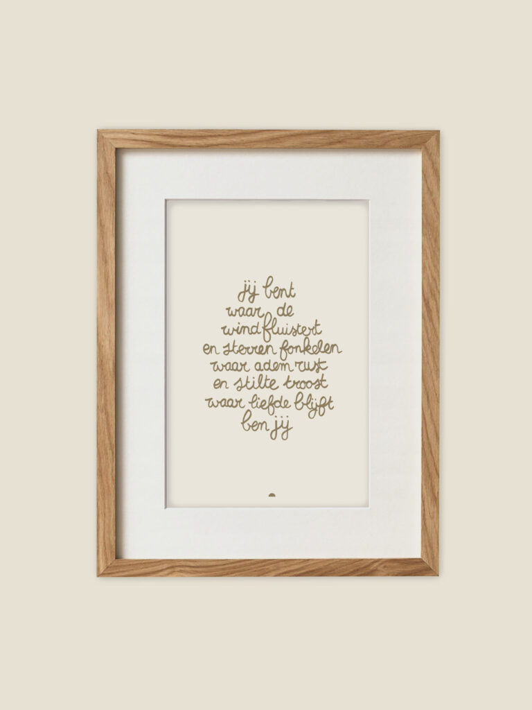 miniposter a5 jij bent waar de wind fluistert