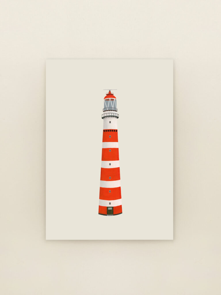 Wenskaart A6 vuurtoren Ameland