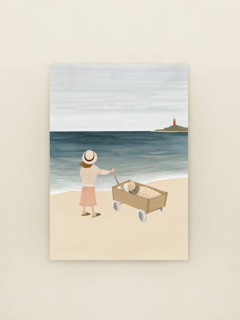 wenskaart a6 bolderwagen zus