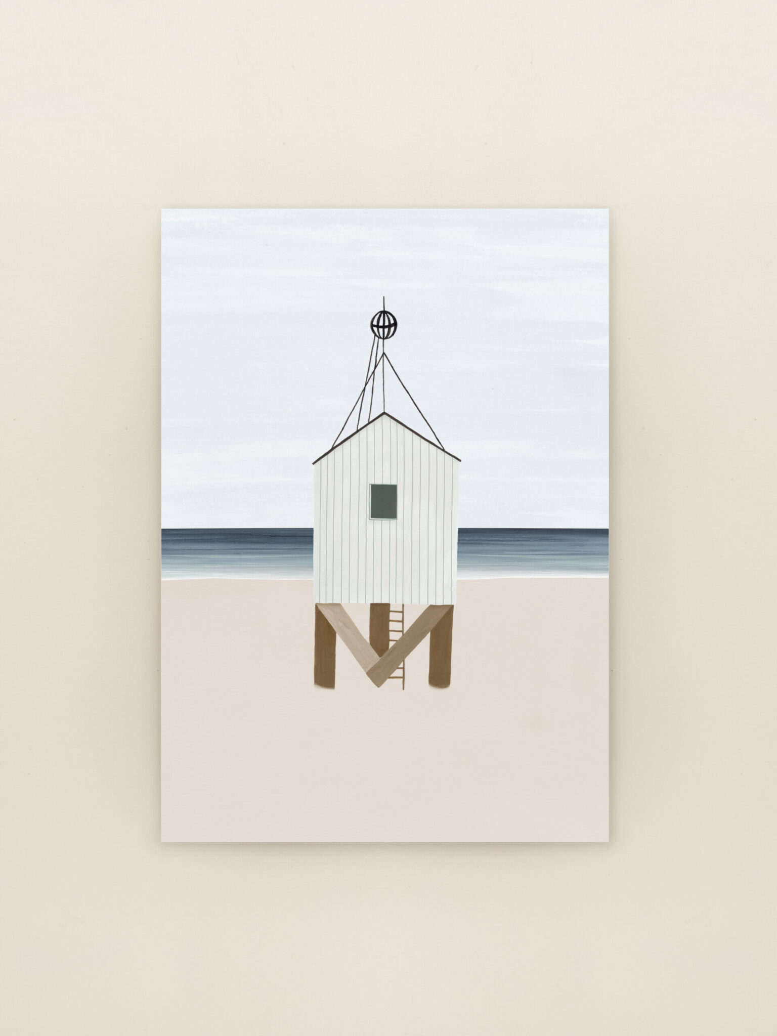 wenskaart Drenkelingenhuisje kustillustratie aan zee Sâlt + Flor