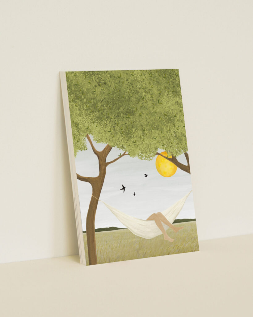 wenskaart a6 hangmat