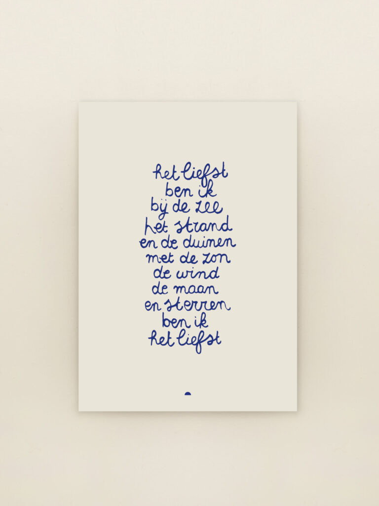 wenskaart a6 het liefst gedicht - woordkaartje