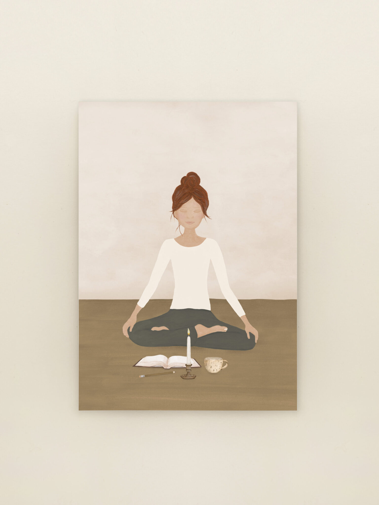 wenskaart meditatie illustratie yoga rust handgemaakt Sâlt + Flor