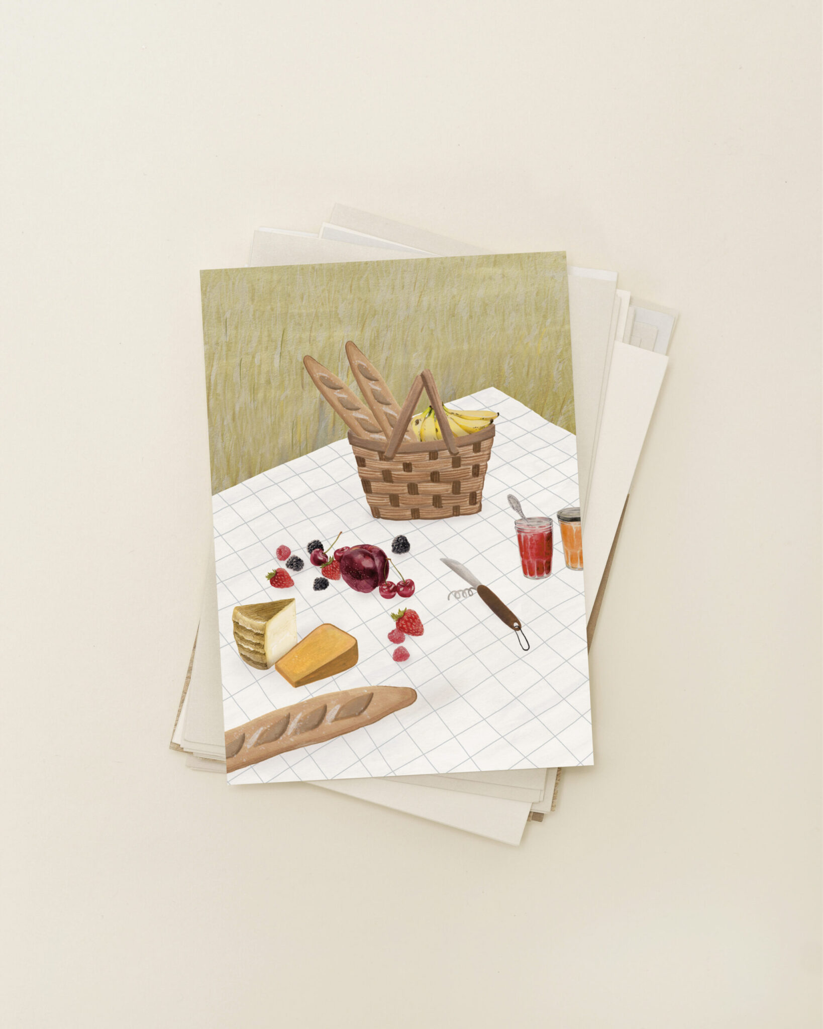 a6 wenskaart picknicken
