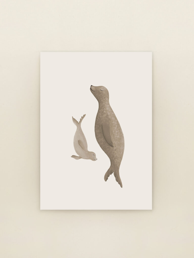 geboortekaart zeehonden a6