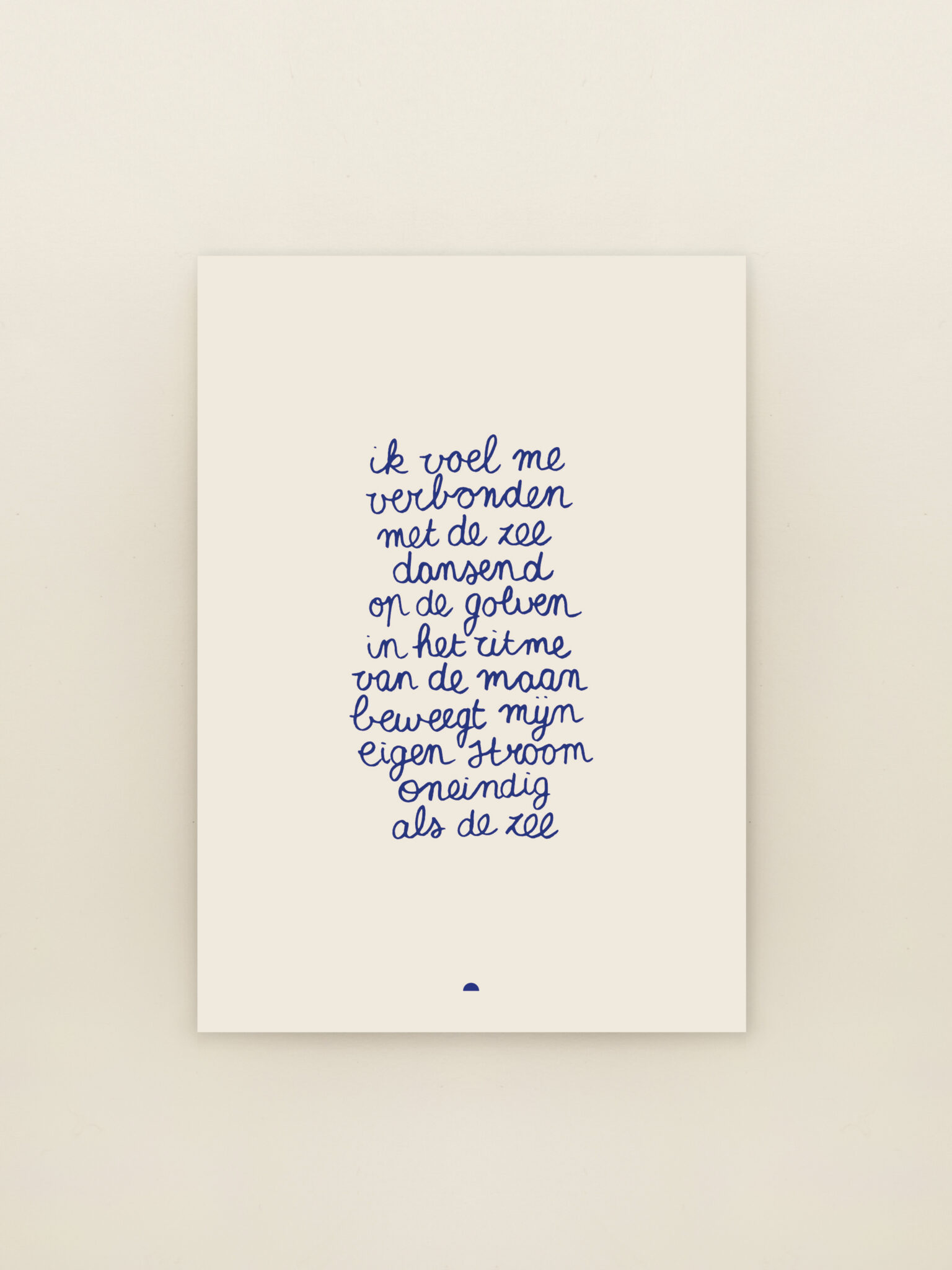 gedicht kaart verbonden met de zee typografie blauw Sâlt + Flor