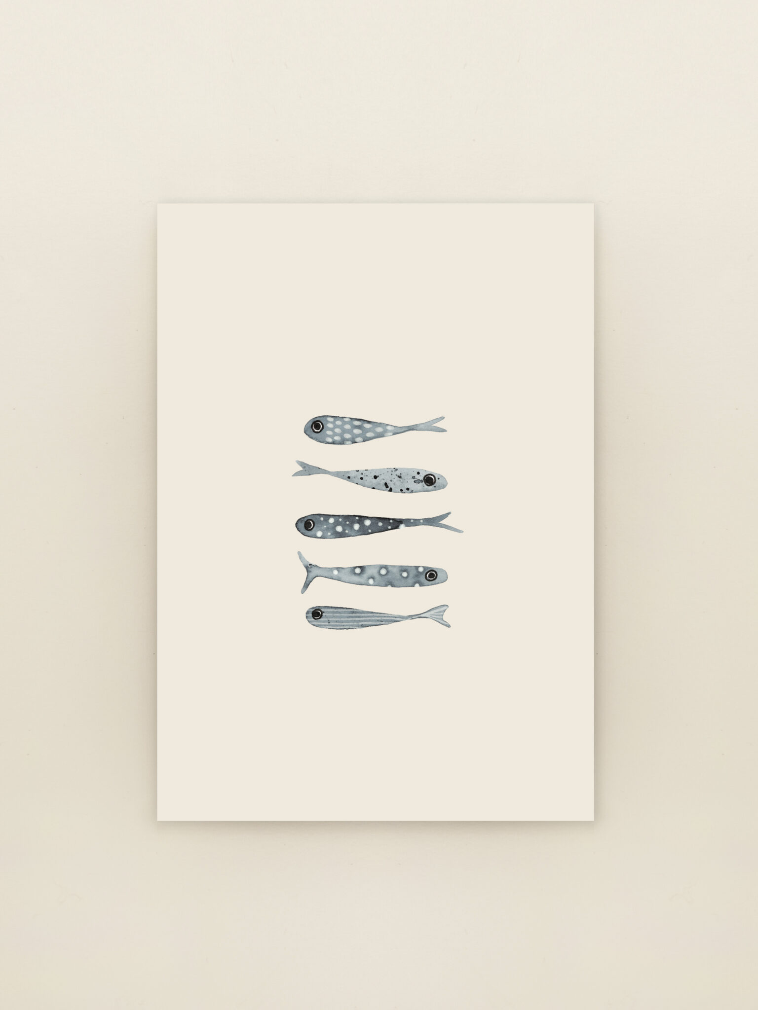 wenskaart vissen minimalistische zee illustratie rustige kaart Sâlt + Flor